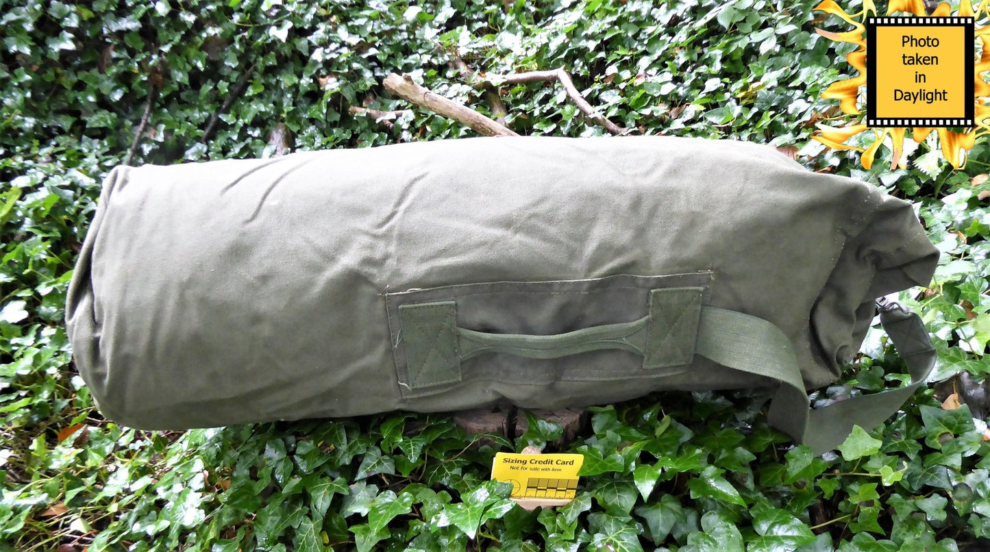 Kit Bag Green Olive Drab Rucksack Army Surplus Rucksack Huggins Attic    [Huggins attic]