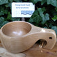 Kuksa Curled flat Pointed Handle Wooden Mug Wooden Mug from Nordic Lapland Finland/Scandinavian Saami Kuksa Huggins Attic    [Huggins attic]
