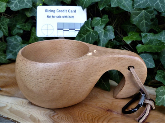Kuksa Curly pointy handled Wooden Mug from Nordic Lapland Finland/Scandinavian Ancient Saami Kuksa Huggins Attic    [Huggins attic]