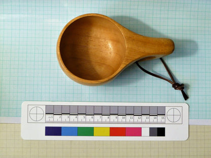 Kuksa Wooden Mug Single hole handle & thong hole Kuksa Huggins Attic    [Huggins attic]