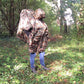 Large Poncho to go over a person wearing a rucksack or use for emergency shelter Poncho Hugginsattic Camouflage   [Huggins attic]
