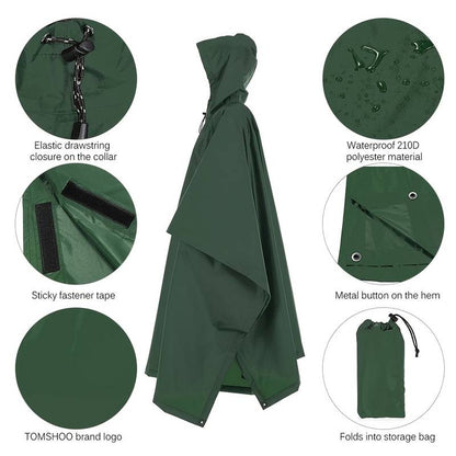 Large Poncho for over a person wearing a rucksack Poncho Hugginsattic    [Huggins attic]