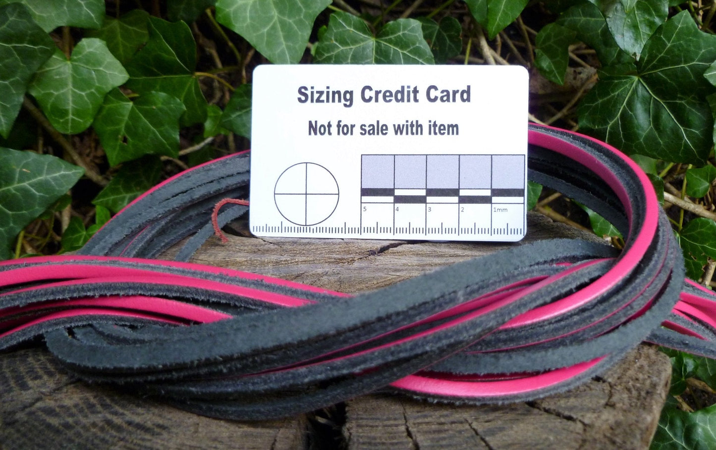Leather thonging Bundle of 10. Min 100cm long - Various Colours Leather Thong Huggins Attic Pink/Black Stripe   [Huggins attic]