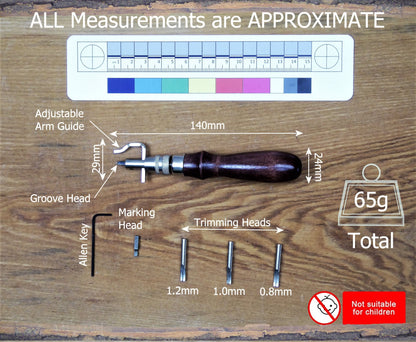 Leathercraft 5 heads - Groover, Trimmer Cutter Leathercraft tool Huggins Attic    [Huggins attic]