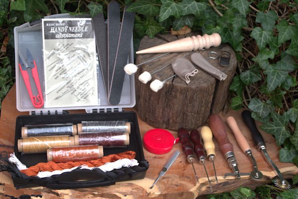 Leathercraft kit useful for other interests Leather Craft kit Hugginsattic    [Huggins attic]