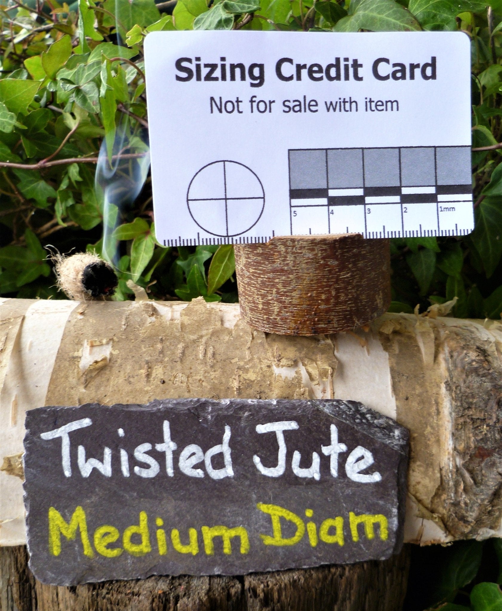 Medium Diameter Twisted Jute Fire lighting taper (37" (95cm) long) Taper Huggins Attic    [Huggins attic]