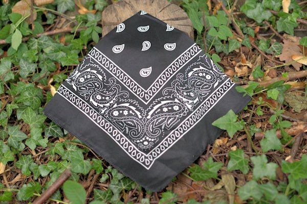 Multi-purpose Bandanas in three colours useful for infinite purposes in the great outdoors Bandana Hugginsattic Black   [Huggins attic]