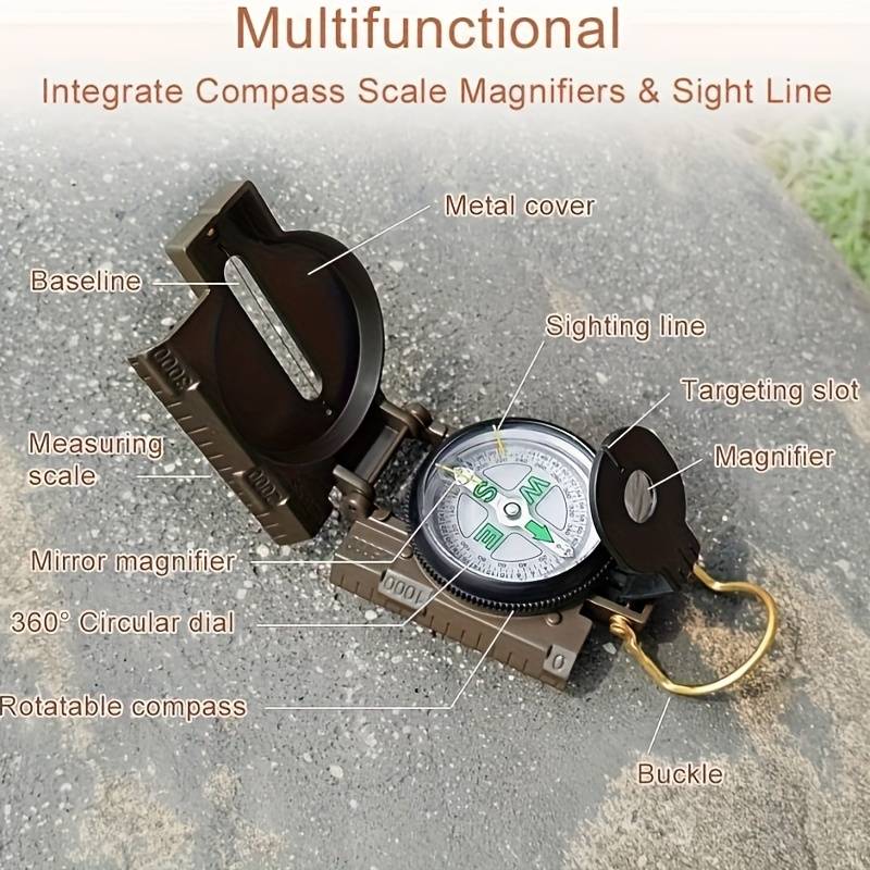 Multifunctional Survival Compass, Waterproof Portable Compass For Outdoor Camping Hiking Travel Compass Hugginsattic    [Huggins attic]