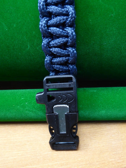Navy Blue Paracord choice of Buckle Bracelet kit Paracord Huggins Attic Black Plastic firesteel & whistle [Huggins attic]