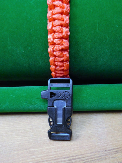 Paracord Buckle Bracelet kits even more colours Paracord Huggins Attic Orange Black Plastic firesteel & whistle  [Huggins attic]
