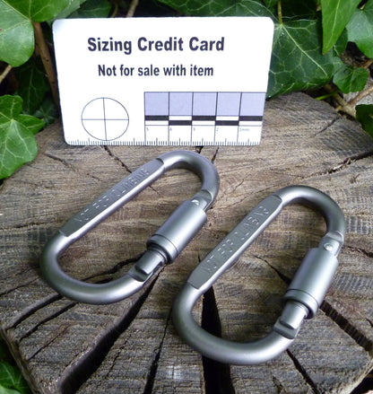 2 x Grey Smooth Screw gate Carabiner Carabiner Huggins Attic    [Huggins attic]