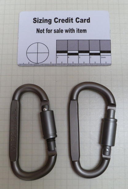 2 x Grey Smooth Screw gate Carabiner Carabiner Huggins Attic    [Huggins attic]