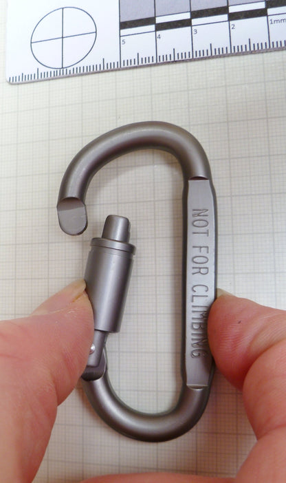 2 x Grey Smooth Screw gate Carabiner Carabiner Huggins Attic    [Huggins attic]