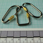 Pair of Small Titanium alloy Carabiners with 3 options. NOT FOR CLIMBING or HEAVY WEIGHTS Carabiner Huggins Attic    [Huggins attic]