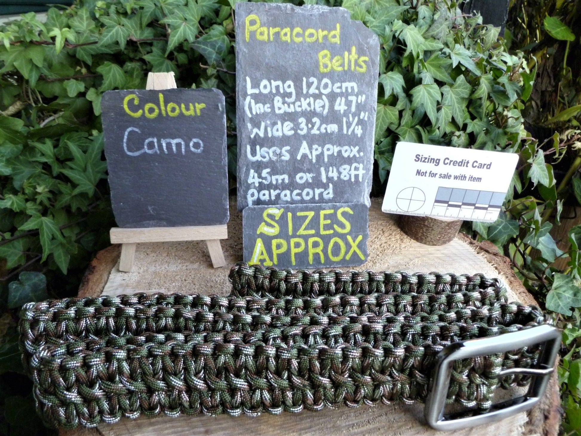 Paracord belts - 7 Colour Choices - 120cm (47") Huggins Attic Camo [Huggins attic]