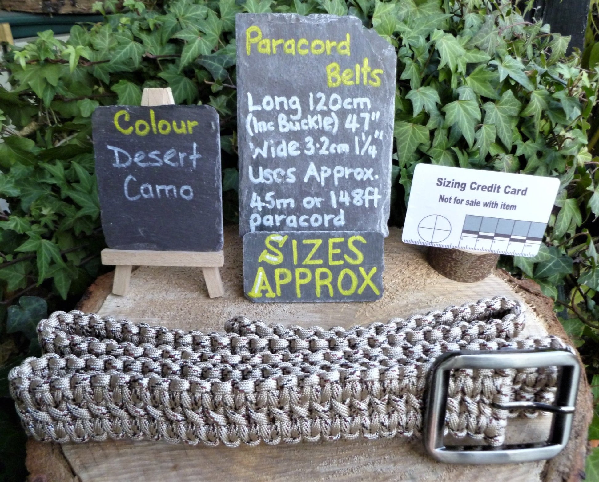 Paracord belts - 7 Colour Choices - 120cm (47")  Huggins Attic Desert Camo   [Huggins attic]