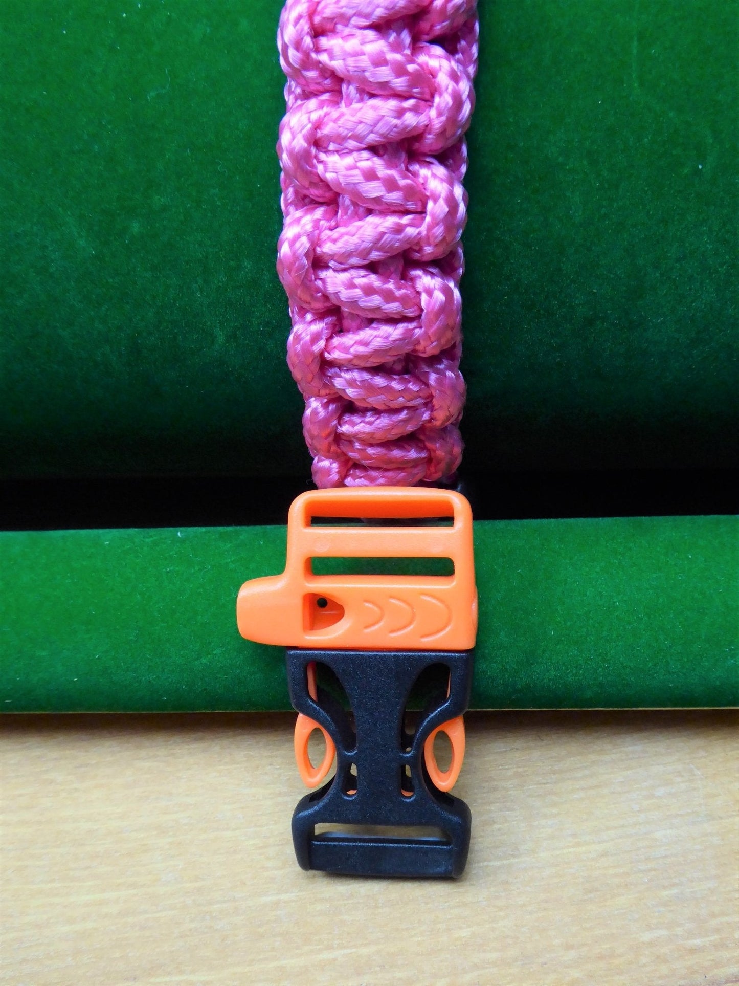 Paracord Buckle Bracelet kits even more colours Paracord Huggins Attic Pink Black & Orange whistle  [Huggins attic]