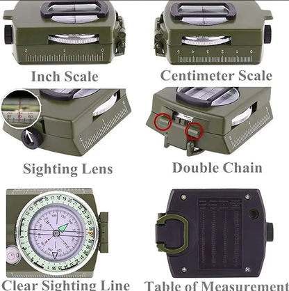 Prismatic Metallic quality compass with sighting Compass Hugginsattic    [Huggins attic]