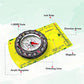 Professional Field Compass for Map Reading: Orienteering Bushcraft Hiking Backpacking Camping Compass Hugginsattic    [Huggins attic]