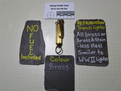 Reproduction Brass WW1 Trench Lighters 2 finishes Trench Lighter Huggins Attic    [Huggins attic]