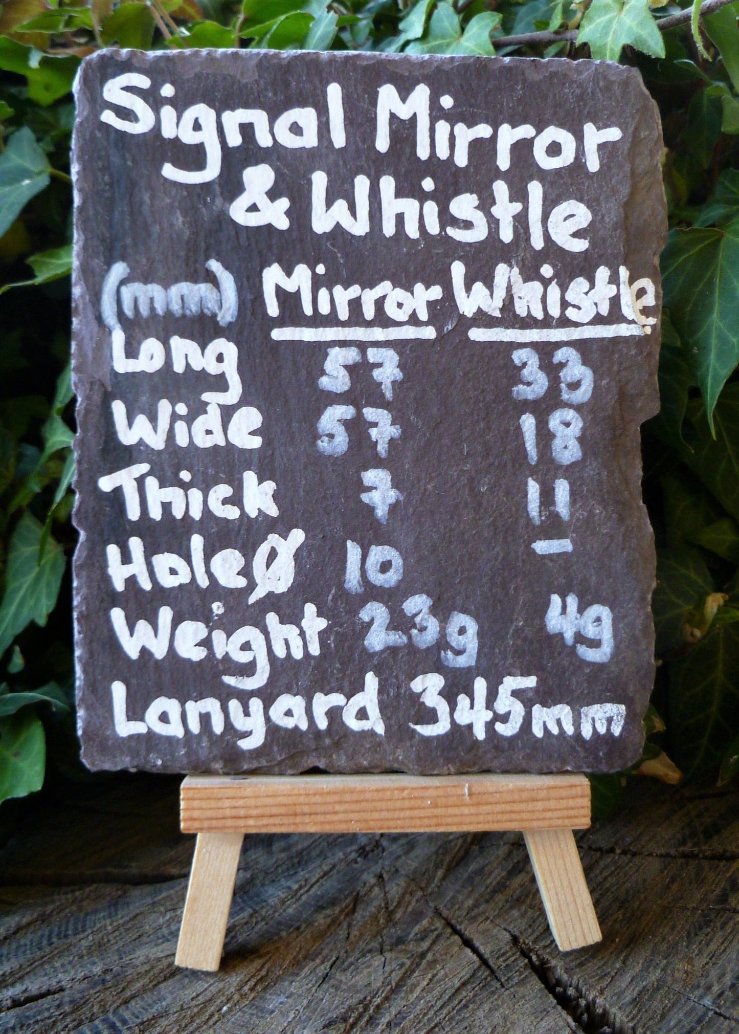 Signalling Mirror & Whistle Bushcraft Survival Mirror Huggins Attic    [Huggins attic]