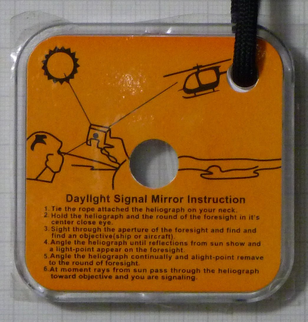 Signalling Mirror & Whistle Bushcraft Survival Mirror Huggins Attic    [Huggins attic]