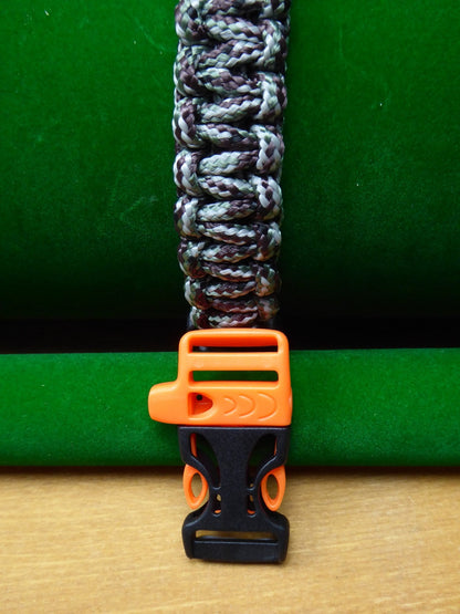 Silver Birch Paracord with choice of Buckle Bracelet kit Paracord Huggins Attic Black & Orange whistle   [Huggins attic]