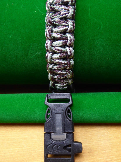 Silver Birch Paracord with choice of Buckle Bracelet kit Paracord Huggins Attic Black Plastic firesteel & whistle   [Huggins attic]
