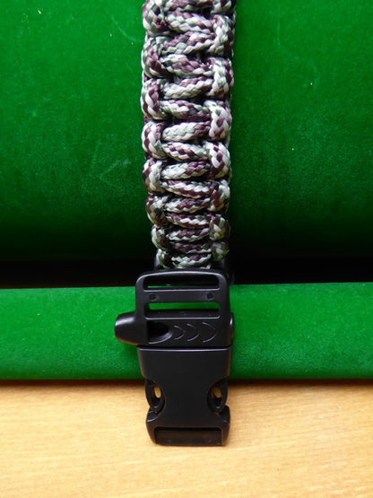 Silver Birch Paracord with choice of Buckle Bracelet kit Paracord Huggins Attic Black Plastic whistle   [Huggins attic]