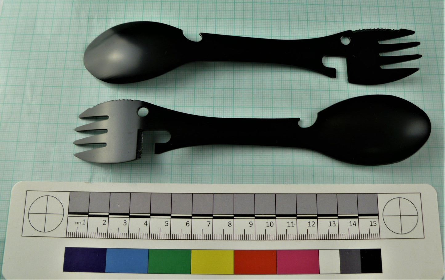Spork Fork Spoon Knife Tin & Bottle Openers Spork Huggins Attic    [Huggins attic]