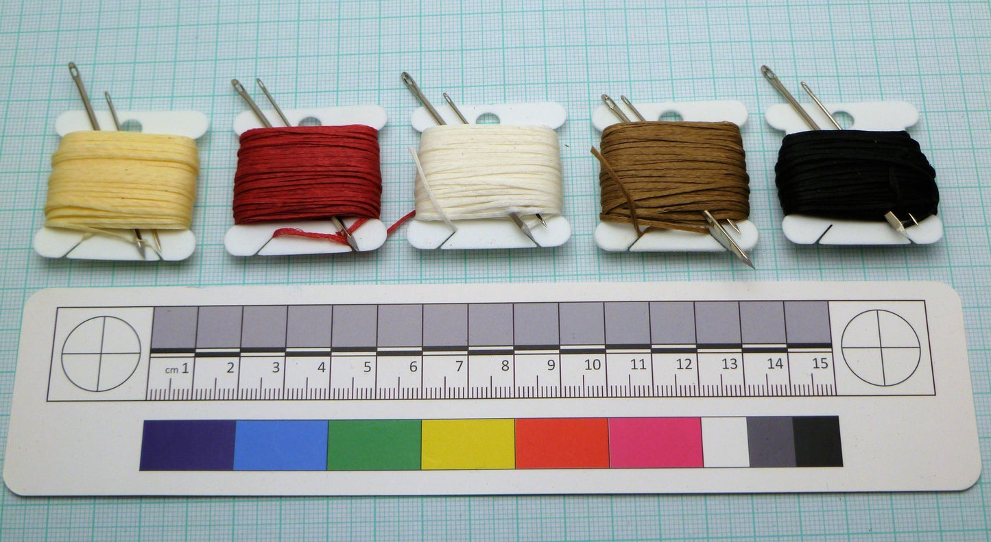 Waxed thread and needles for leather repair Waxed Thread Huggins Attic    [Huggins attic]