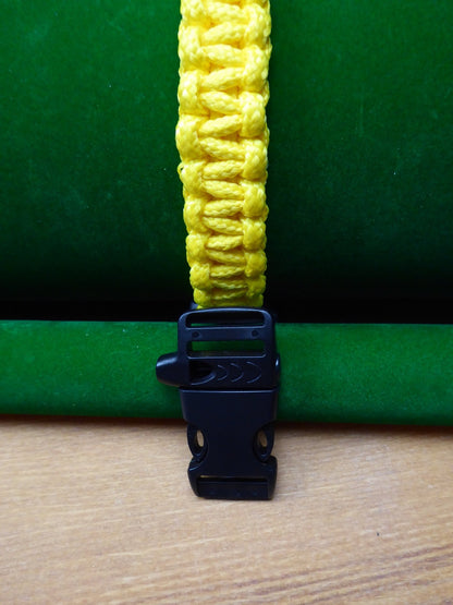 Yellow Paracord with choice of Buckle Bracelet kit Paracord Huggins Attic Black Plastic whistle   [Huggins attic]